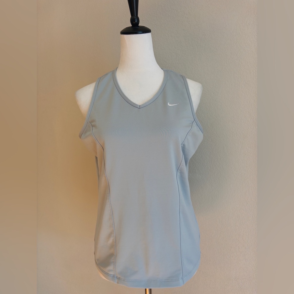 Nike Dri-Fit Light Blue V-Neck Athletic Tank Top | Size XL